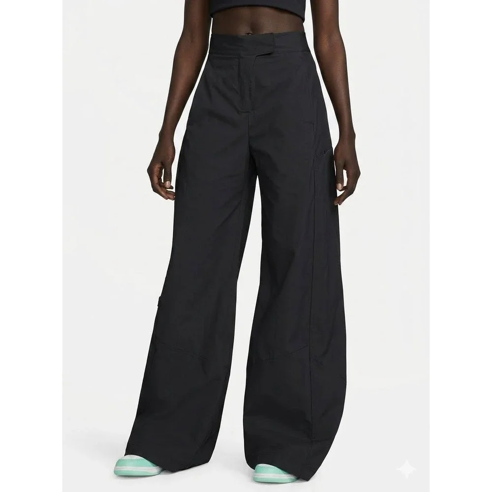 Nike Womens High Waisted Wide Leg Woven Pants S Gorpcore Streetwear Y2K Baggy